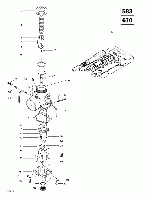 snowmobile BRP SkiDoo - Carburetors (583, 670)