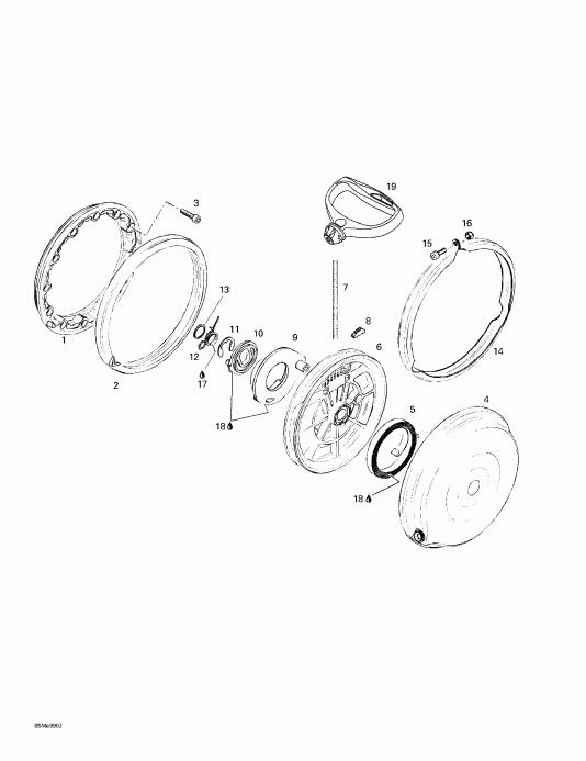 snowmobile Skidoo  Formula Z 500/583/670, 1999 - Rewind Starter