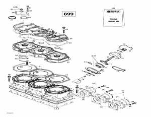 01- ,   (699) (01- Cylinder, Exhaust Manifold (699))