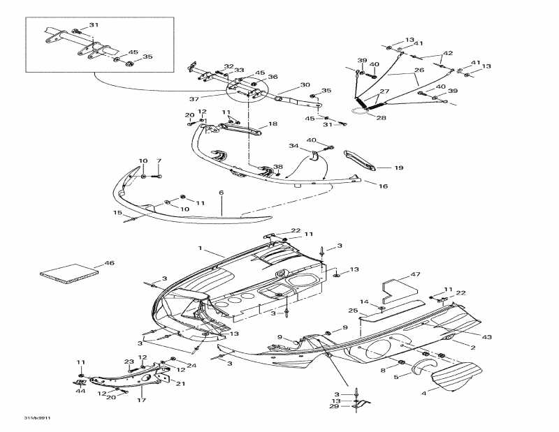 Skidoo Mach 1, 1999  - Bottom Pan