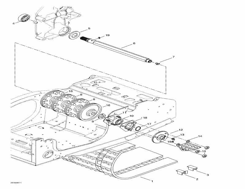 snowmobile SkiDoo - Drive Axle And Track