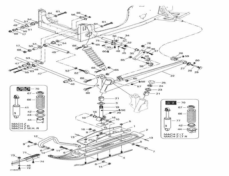 Skidoo  Mach Z LT R, 1999 - Front Suspension And Ski