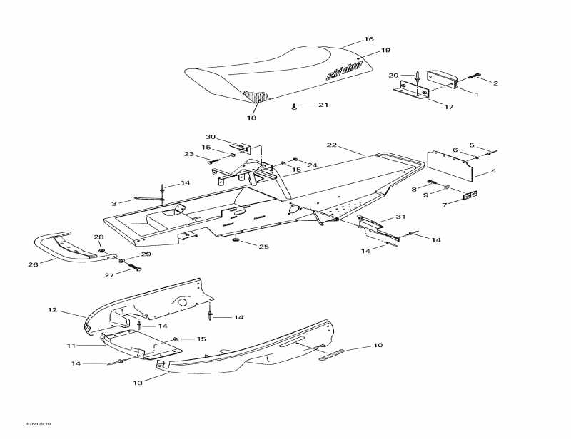 snowmobile Skidoo - Frame And Body