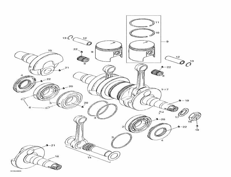 ��������  ������ MX Z 440, 1999 - Crankshaft And Pistons