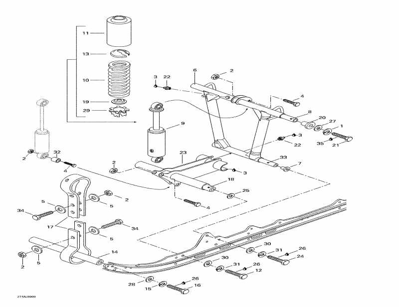 snowmobile   MX Z 440, 1999 - Front Arm, Rear Suspension