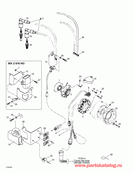 snowmobile  MX Z 500/670 HO, 1999 - Magneto 12v 220w