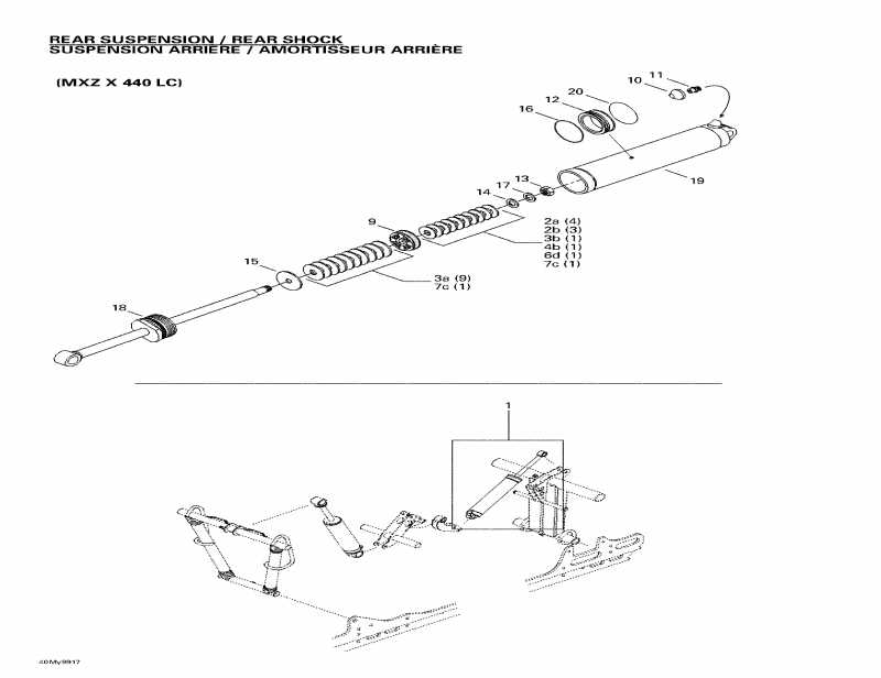 SkiDoo - Rear Take Apart Shocks 2 (mx Z X 440 Lc)