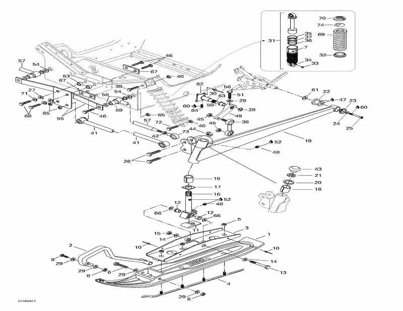 SkiDoo  MX Z 670 HO T.H., 1999 - Front Suspension And Ski
