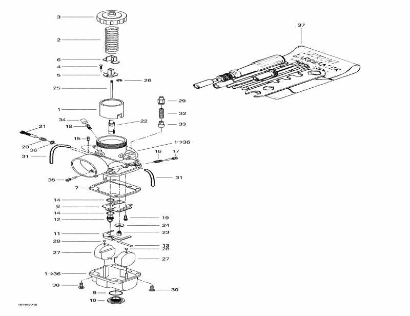 snowmobile BRP MX Z 700, 1999  - Carburetors