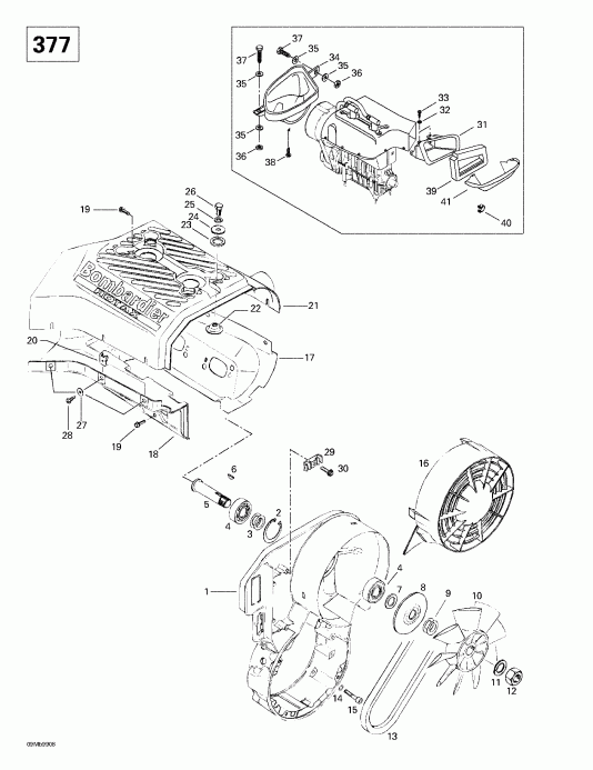  SKIDOO Skandic 380/500, 1999 - Cooling System And Fan (377)