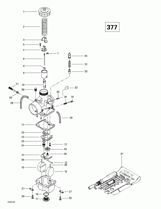 snowmobile  Skandic 380/500, 1999 - Carburetors (377)