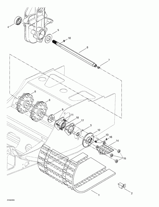  Ski-doo  Skandic 380/500, 1999 - Drive Axle And Track