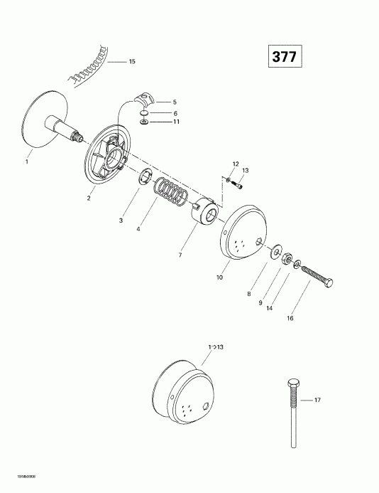 snowmobile SkiDoo Skandic 380/500, 1999  - Drive Pulley (377)