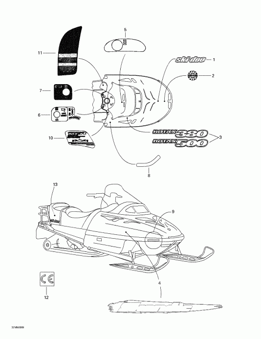  SKIDOO  Skandic 380/500, 1999 - Decals