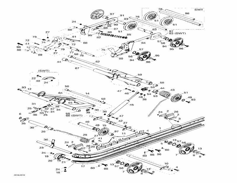 snowmobile Ski-doo Skandic Wide Track, 1999 -  