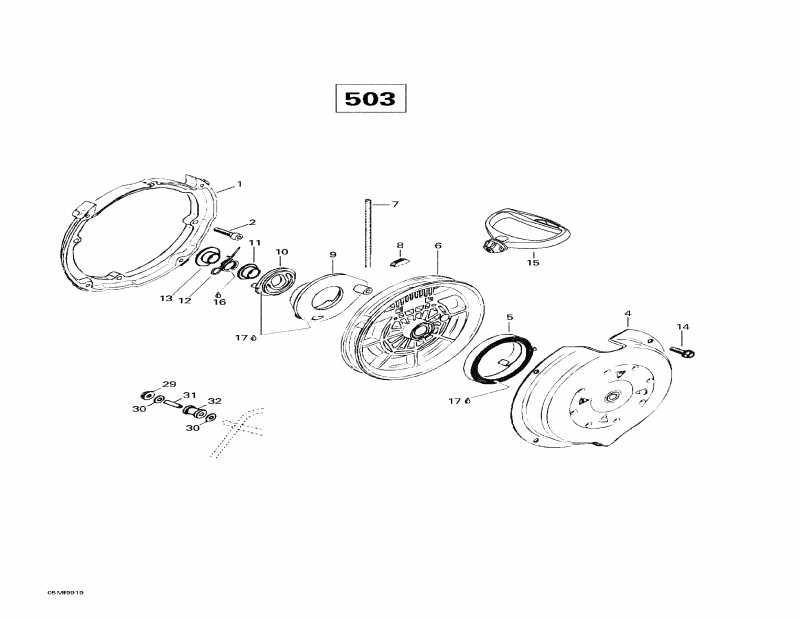 snowmobile SKIDOO Skandic Wide Track LC, 1999 - Rewind Starter (503)