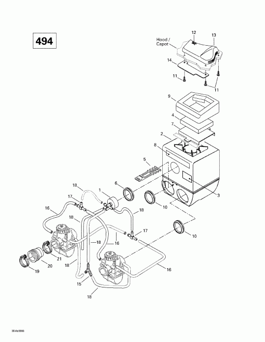 SkiDoo Summit 500/X 670, 1999 - Air Intake System (494)