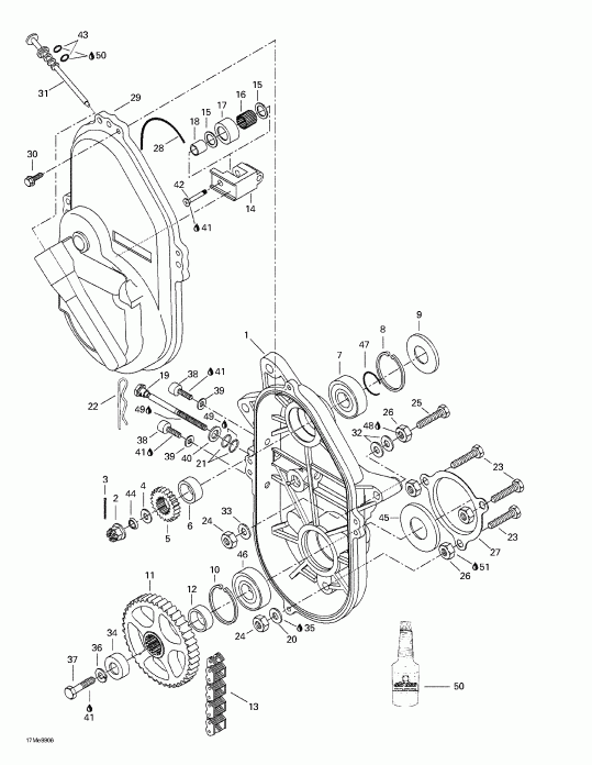SkiDoo Summit 500/X 670, 1999 - Chaincase