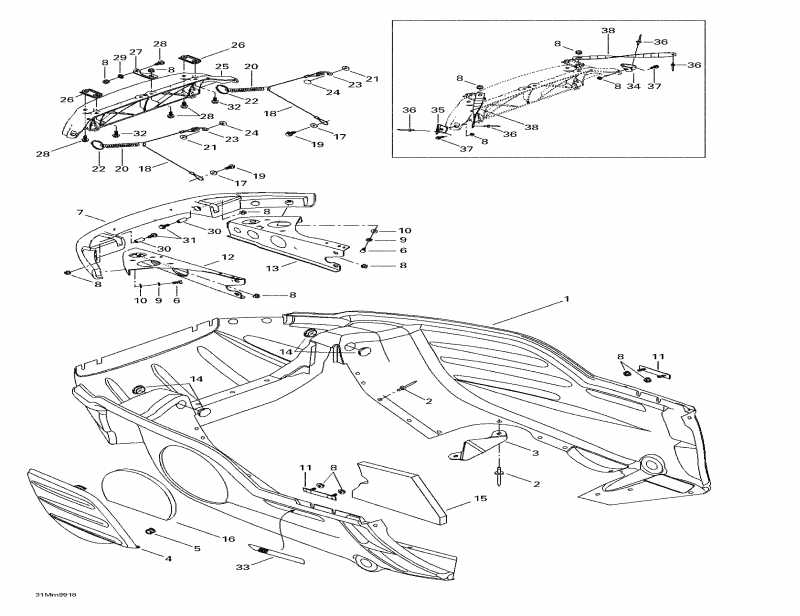 Skidoo ����������� Summit 600, 1999 - Bottom Pan