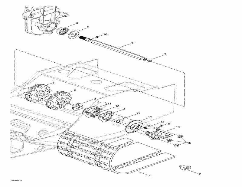  Ski Doo Touring E, 1999  - Drive Axle And Track