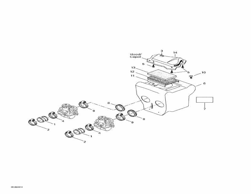 snowmobile   Touring LE, 1999 - Air Intake System