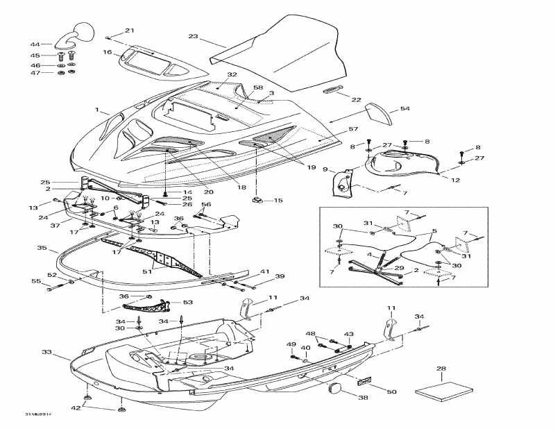 snowmobile Skidoo Touring LE, 1999  - Cab, Console