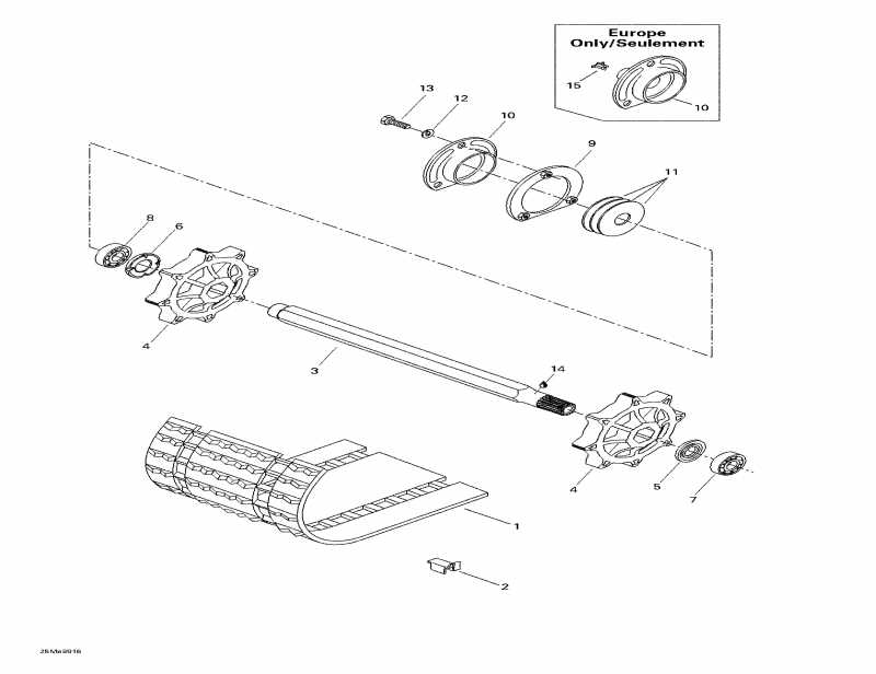 �������� Ski Doo ������ Tundra, 1999 - Drive Axle And Track