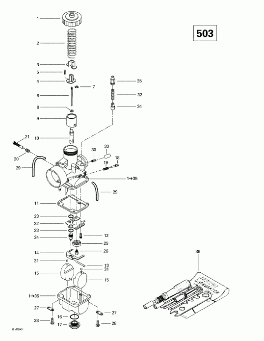  Ski Doo  Formula Deluxe 380/500, 2000 - Carburetors (503)