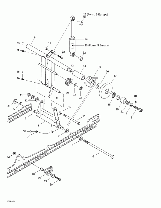 snowmobile SkiDoo  Formula Deluxe 380/500, 2000 - Rear Arm