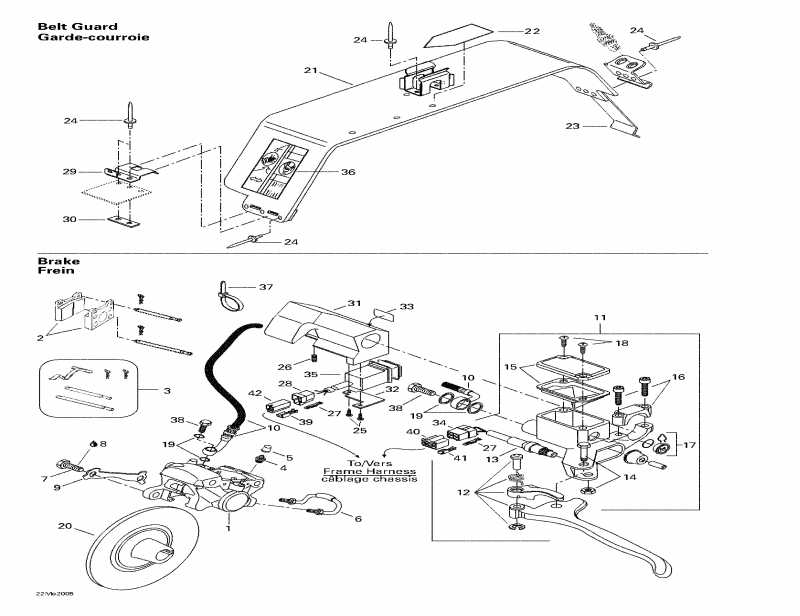  Skidoo Formula Deluxe 500 LC, 2000  - Hydraulic Brake And Belt Guard