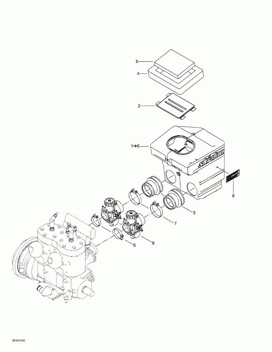 SKIDOO Formula Deluxe 600/700, 2000 ������ - Air Intake System