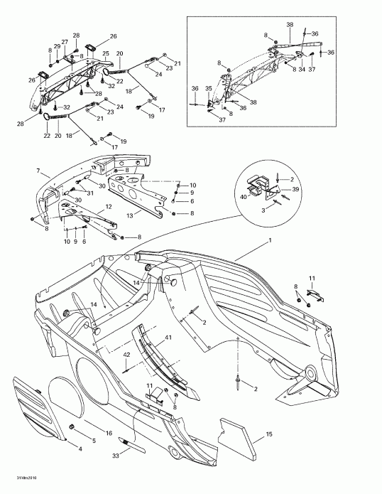  Skidoo Formula Deluxe 600/700, 2000 - Bottom Pan