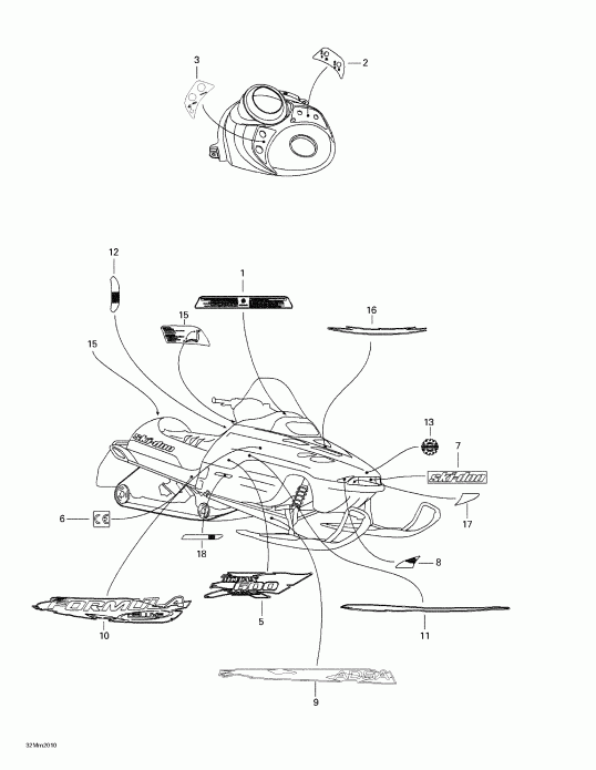  SkiDoo Formula Deluxe 600/700, 2000 - Decals