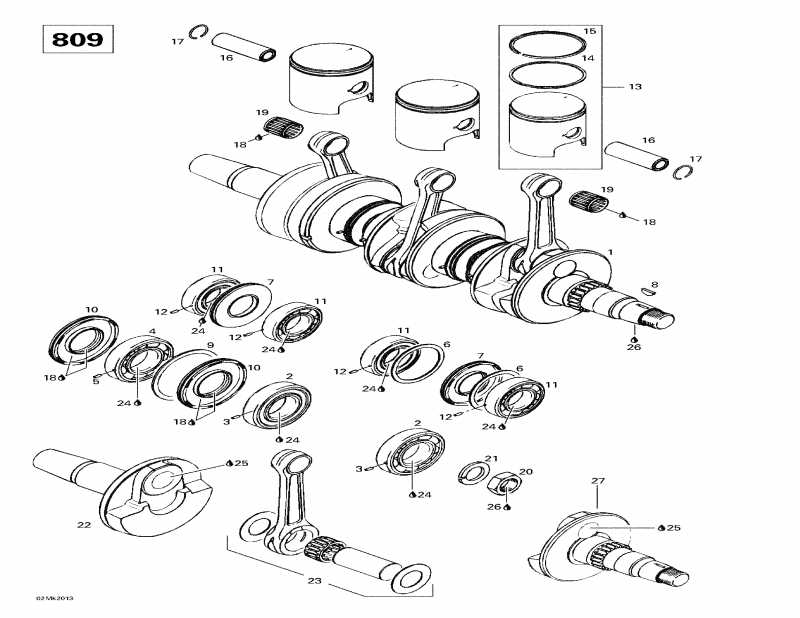 �������� SkiDoo Formula III 800, 2000 - Crankshaft And Pistons 2