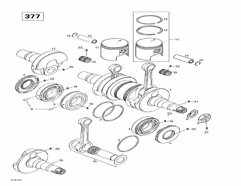 snowmobile   Formula S, 2000 - Crankshaft And Pistons (377)