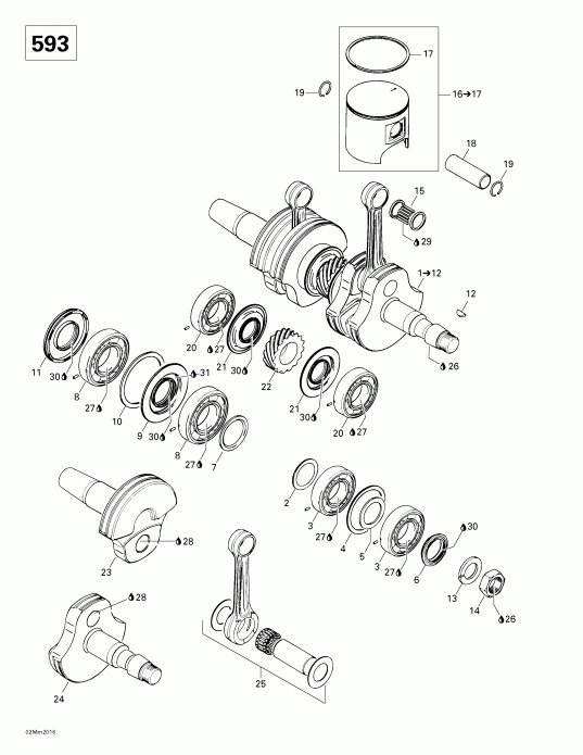  Formula Z 600/700, 2000 - Crankshaft And Pistons