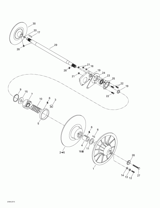  Skidoo  Formula Z 600/700, 2000 - Driven Pulley