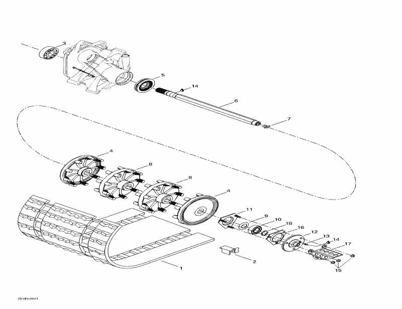  Ski-doo Grand Touring 600, 2000  - Drive Axle And Track