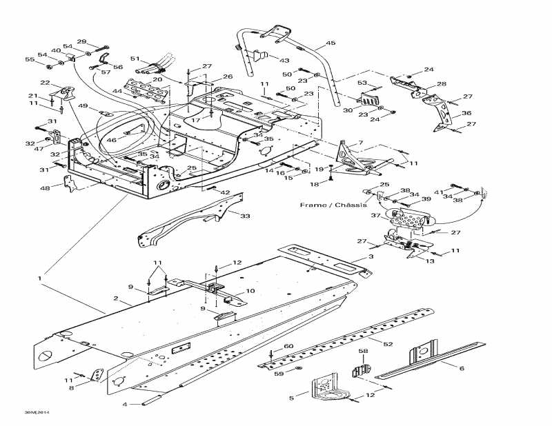 �������� Ski-doo Grand Touring 700, 2000 - Frame And Accessories