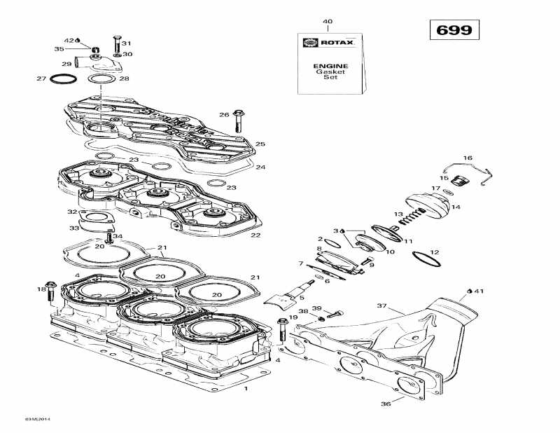  SkiDoo Grand Touring SE, 2000 - Cylinder, Exhaust Manifold (699)