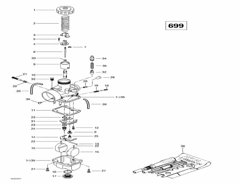  BRP SkiDoo Grand Touring SE, 2000  - Carburetors (699)