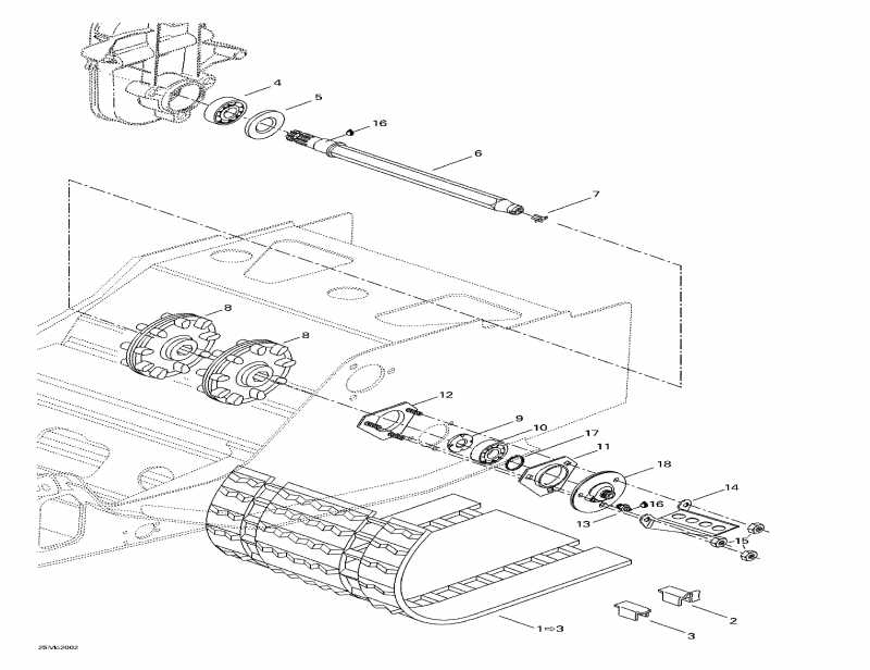  BRP SkiDoo MX Z 440, 2000 - Drive Axle  Track