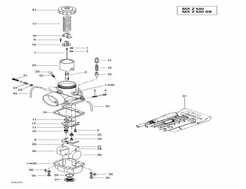 snowmobile ski-doo MX Z 500, 2000 - Carburetors