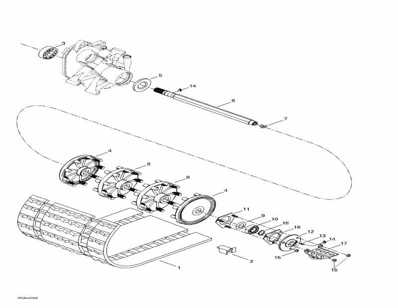  BRP SkiDoo MX Z 600, 2000 - Drive Axle And Track