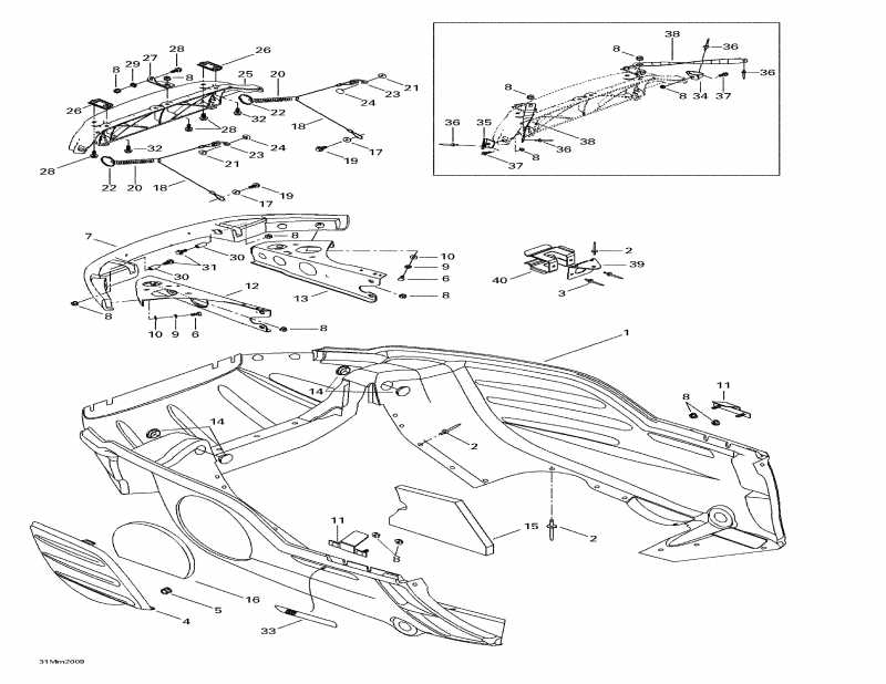 �������� Skidoo MX Z 600 SB, 2000 - Bottom Pan
