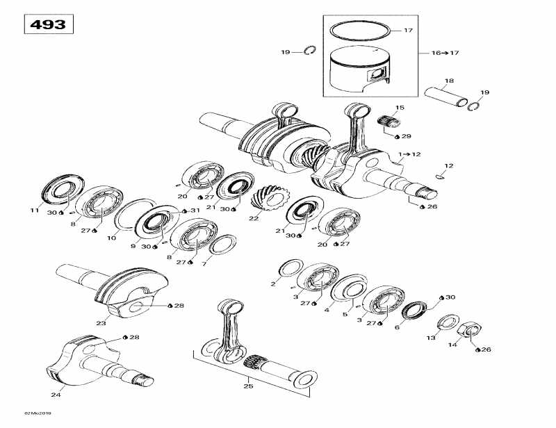  BRP SkiDoo - Crankshaft And Pistons