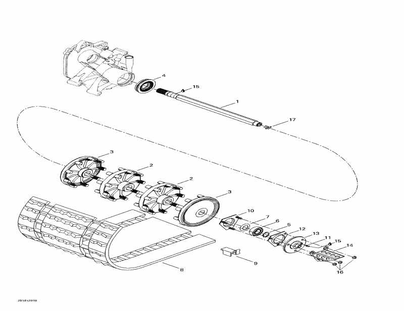snowmobile Skidoo - Drive Axle And Track