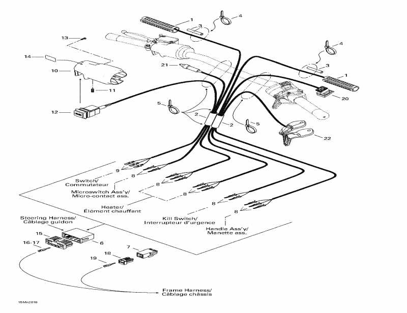 snowmobile BRP  MX Z 700, 2000 - Steering System