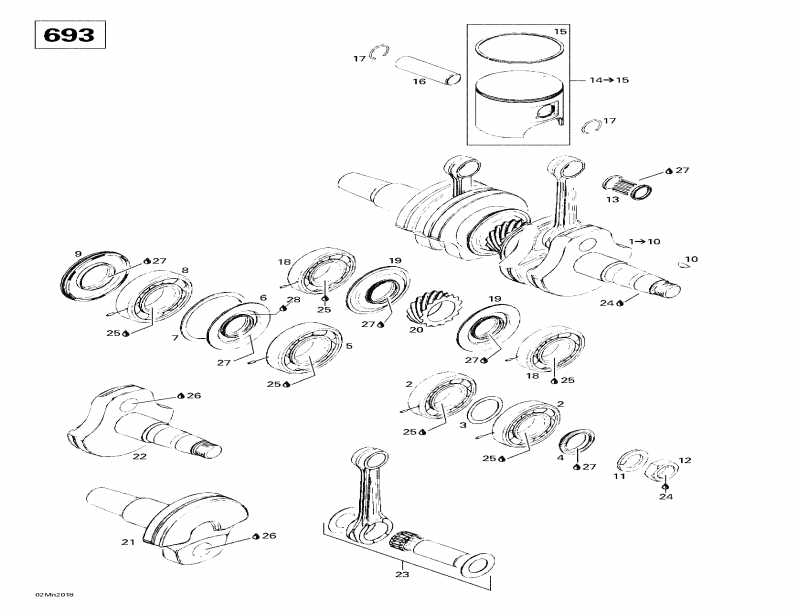  BRP  MX Z 700 SB, 2000 - Crankshaft And Pistons 2