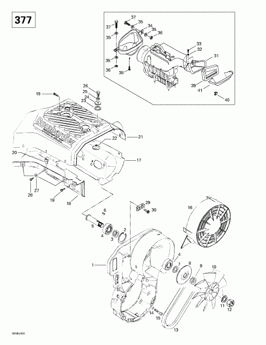  Skidoo Skandic 380/500, 2000  - Cooling System And Fan (377)